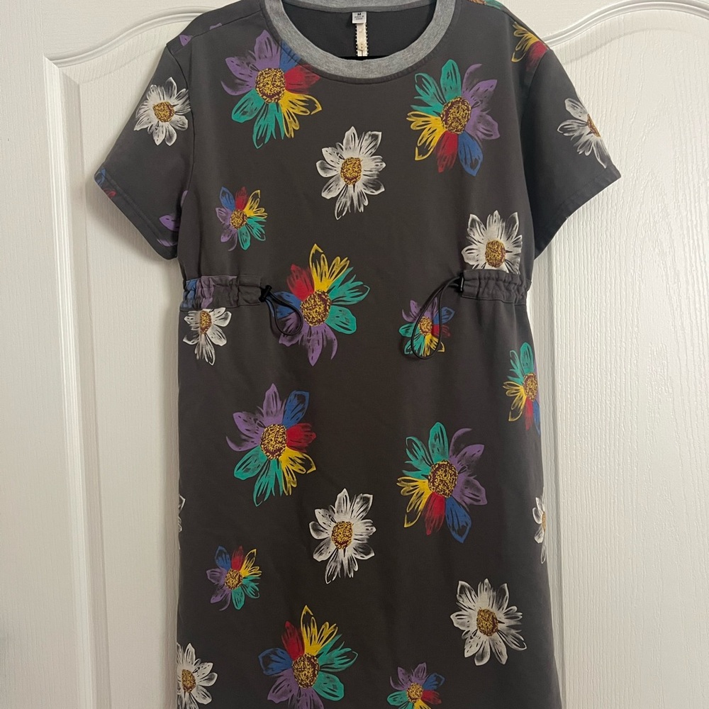 Uncle Frank Gray Drawstring Tshirt Dress
